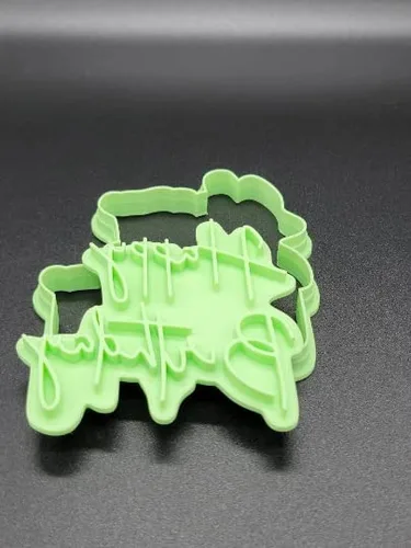Vista 4 de 3D Printed Happy Birthday Script Cookie Cutter & Stamp