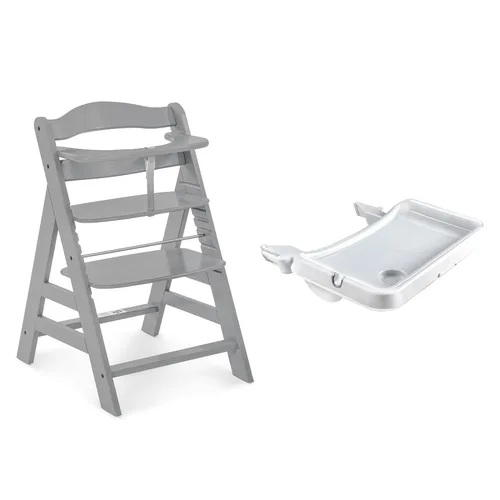 Vista 13 de hauck Alpha+ Grow Along - Trona elevada de madera de haya maciza con asiento ajustable, arnés de seguridad de 5 puntos y barra de parachoques