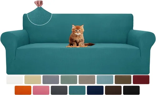 Vista 32 de MAXIJIN Funda súper elástica para sofá de 3 cojines, funda universal de 1 pieza para sofá de sala de estar, protector de muebles de elastano, apto