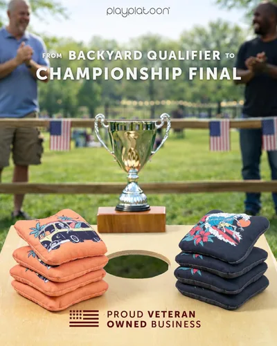 Vista 7 de Play Platoon Tournament Series Bolsas de Cornhole - Bolsas de Estilo Profesional de Doble Cara con Lado Resbaladizo y Pegajoso - Juego de 8