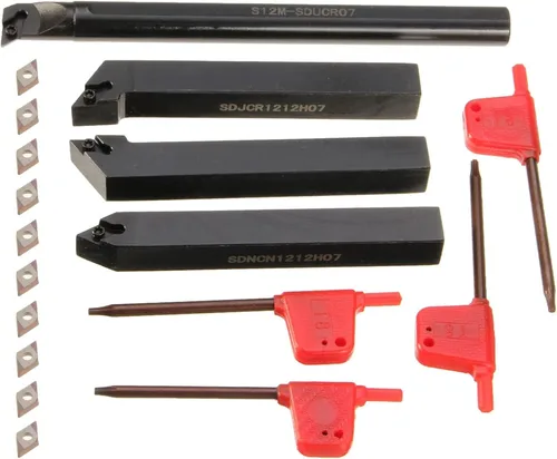 Vista 10 de Herramienta de torneado de torno indexable 1/2 "0.472 in, 4 piezas de herramientas de torno de metal titular S12M-SCLCR09, SCMCN1212H09
