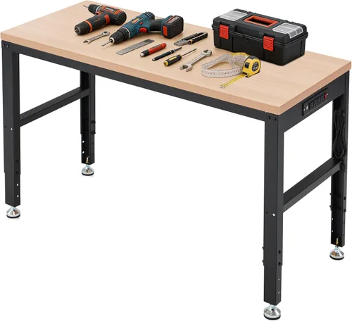 Vista 13 de Antifir Banco de trabajo ajustable de 48 pulgadas, banco de trabajo de madera resistente, capacidad de carga de 2000 libras, mesa de trabajo