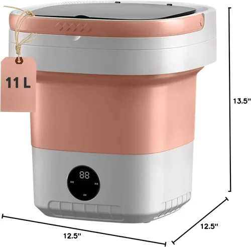 Vista 7 de Lavadora portátil de lujo, mini lavadora, lavadora plegable de gran capacidad mejorada de 11 litros, limpieza profunda de ropa interior, ropa