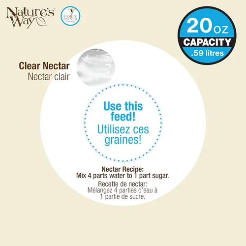 Vista 6 de Nature's Way Bird Products DGHF2 - Comedero decorativo de cristal para colibríes con peonía