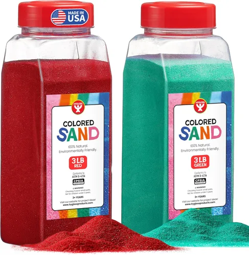 Vista 27 de Hygloss Products - Arena de juego de colores , balde de arena de manualidades colorido, 1 libra, arcoíris brillante