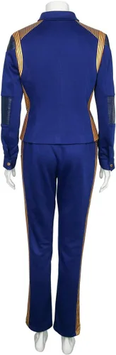 Vista 3 de Partyever Discovery Commander Uniform Flota Estelar USS Capitán Lorca Cosplay Disfraz