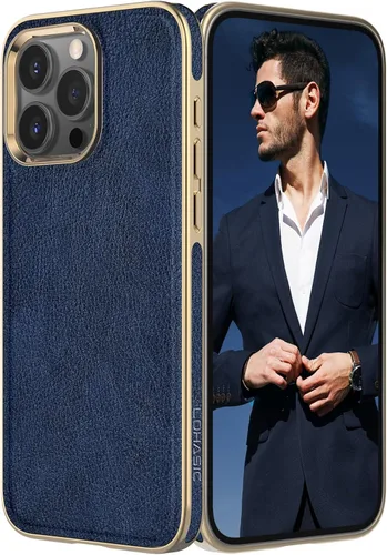 Vista 13 de LOHASIC Funda para iPhone 12 y iPhone 12 Pro - Fundas para teléfono i Phone 12 con borde cromado delgado, fundas de cuero de diseño suave, funda