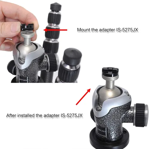 Vista 5 de Adaptador de tornillo convertidor de abrazadera de liberación rápida Arca-Swiss para cámara compatible con cabezal de trípode de la serie Gitzo