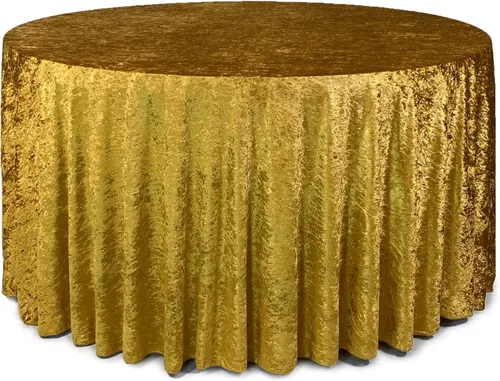 Vista 20 de YOUR CHAIR COVERS - Mantel redondo de terciopelo aplastado de 120 pulgadas para mesas redondas de 5 pies - Negro