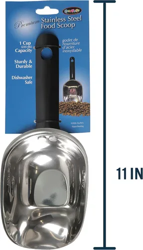 Vista 4 de OurPet's Durapet - Cuchara de acero inoxidable, 1 taza, color plateado