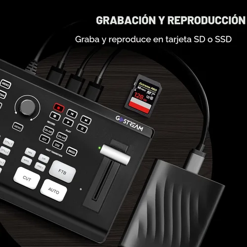 Vista 9 de Osee GoStream Duet - Mezclador de video para transmisión en vivo de múltiples cámaras SDI y HDMI
