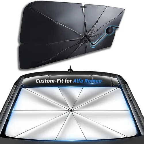 Parasol para parabrisas de ajuste personalizado para Alfa Romeo, rotación de 360°, protección UV, ventana delantera del automóvil, diseñada para