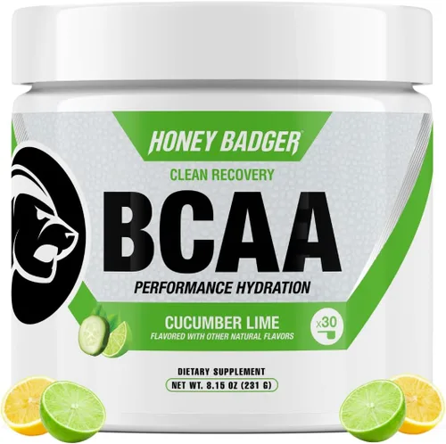 Honey Badger BCAA + EAA Aminoácidos en polvo, BCAA + L-Glutamina, Keto, vegano, sin azúcar para hombres y mujeres, mezcla de bebida de hidratación y