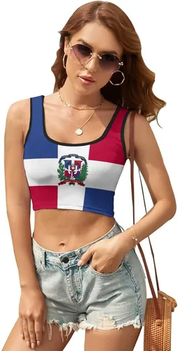 Vista 12 de Vestido largo con bandera dominicana para mujer, top de verano, talla XS, Estilo-4