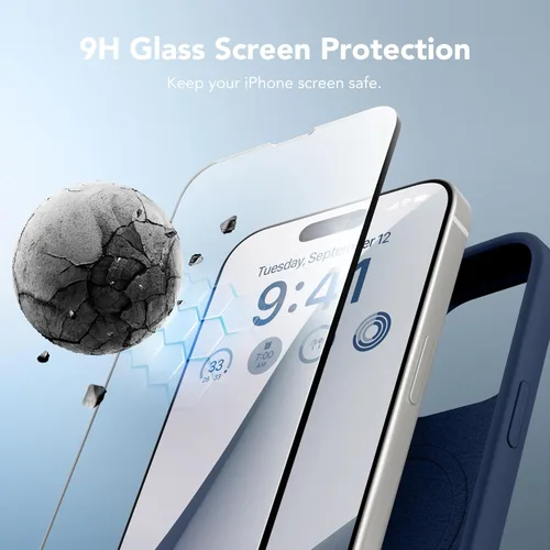 Vista 816 de GONEZ Funda magnética para iPhone 14, compatible con Magsafe, con protector de pantalla + protector de cámara, forro de microfibra antiarañazos