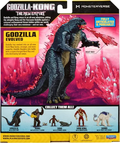 Vista 5 de Godzilla x Kong 6" Godzilla Evolved (con Rayo Térmico) de Playmates Toys