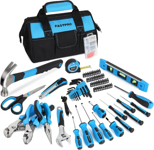 Vista 10 de FASTPRO Juego de herramientas rosa, 220 piezas Lady's Home Repairing Tool Kit con 12 pulgadas de ancho boca abierta bolsa de herramientas
