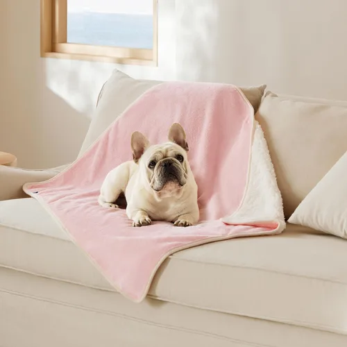 Vista 83 de Bedsure - Mantas impermeables para perros pequeños - Manta de felpa de sherpa con impresión suave lavable para perros y gatos, protector de muebles