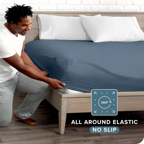 Vista 100 de Bare Home - Sábana bajera ajustable tamaño individual XL, microfibra 1800 muy suave y duradera, para colchones altos; color blanco