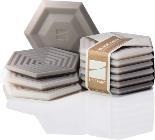 Vista 13 de Posavasos de silicona extra gruesas LINE+ARC (como se ve en NYTimes WireCutter) Impermeables, antimanchas, resistentes al calor, aptos para Arcilla