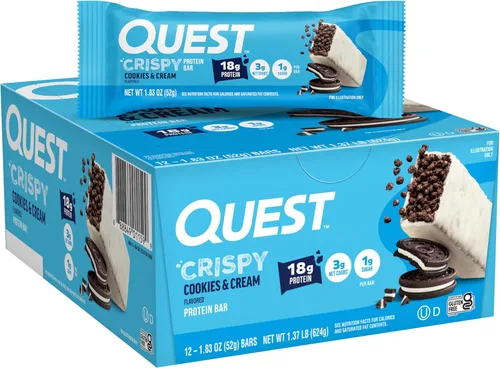 Vista 19 de Quest Nutrition - Barra de proteína crujiente para pastel de cumpleaños, 0.67 onzas de proteína, 0.04 oz de azúcar, 0.07 oz de carbohidratos netos