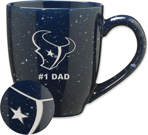 Vista 68 de Rico Industries NFL Football #1 Dad 16 oz Team Color Laser Engraved Ceramic Coffee Mug