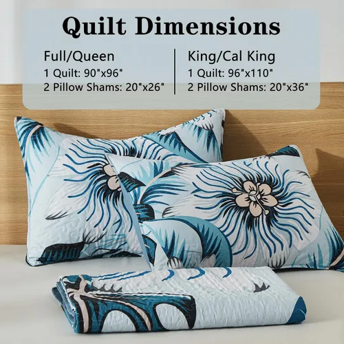 Vista 7 de Yogeneg Juego de ropa de cama Queen con patrón botánico blanco y verde, juego de edredón de 3 piezas ligero y suave de verano con 2 fundas