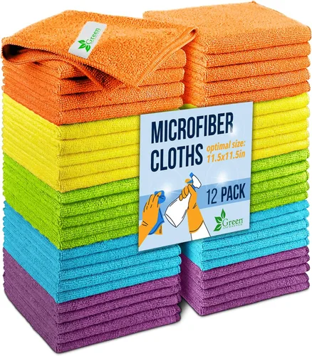 Vista 13 de GREEN LIFESTYLE Chamois - Paquete de 6 toallas de microfibra de microfibra sin bordes, toalla de microfibra para automóvil, toallas de secado
