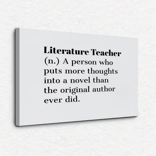 Nogrit Lienzo divertido de definición de profesor de literatura, arte de pared de 14 x 11 pulgadas, decoración temática de profesor para oficina en