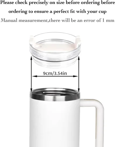 Vista 3 de Tapa de vaso de 40 onzas compatible con Stanley, a prueba de derrames, resistente a salpicaduras, apta para Stanley y más tazas de café, paquete