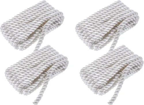 Vista 8 de Attwood 11715-7 Premium 3-Strand Twisted Nylon Dock Line, 1/2-Inch Thick, 25 Feet Long, Pre-Spliced One End, White (Pack of 2)