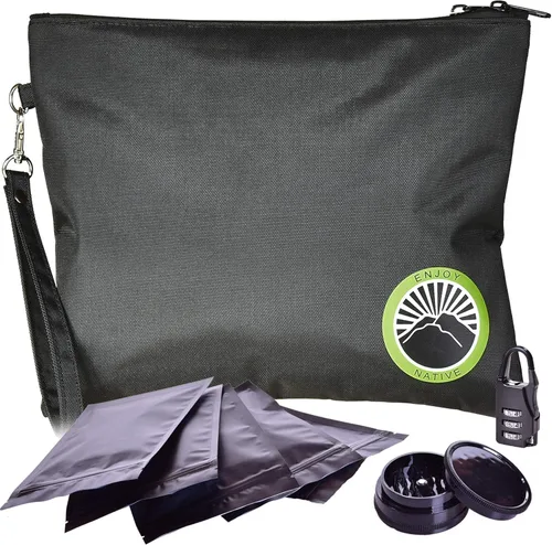 Vista 12 de Bolsa pequeña a prueba de olores de 6" x 4", contenedor a prueba de olores, bolsa resistente a olores probada con perros, mejor bolsa selladora