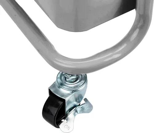 Vista 4 de Amazon Basics - Carrito de servicio o de cocina de 3 niveles, con ruedas, con cerradura, almacenamiento multifuncional, color carbón