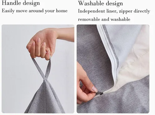 Vista 12 de NIBHZ Funda de hojaldre de pera sin relleno, de lino y algodón, con cojín de pera, puf, sofá perezoso, funda moldeable, verde, 27.6 x 31.5 in