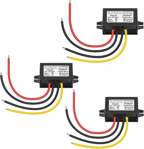 Vista 8 de Convertidor reductor de voltaje CC de 12 V/24 V a 5 V 5 A 25 W, módulo de potencia regulado para cámara de vigilancia de vehículos automáticos