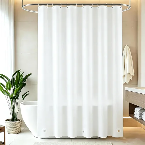Vista 14 de UFRIDAY Cortina de ducha para casa rodante, 36 x 72 pulgadas, cortina de ducha de plástico impermeable PEVA transparente para el hogar, resistente