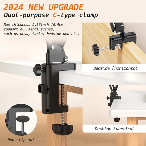 Vista 4 de VRIG - Soporte magnético para teléfono para cama, soporte de escritorio flexible Magsafe para escritorio, soporte ajustable para tableta