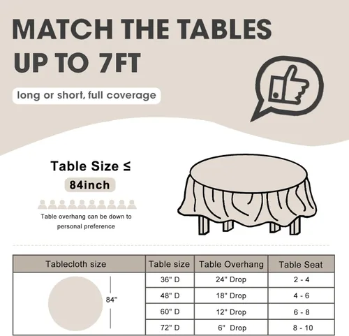Vista 2 de D&Z - Juego de 6 manteles de plástico desechables, manteles redondos negros envueltos individualmente para interiores y exteriores, cubierta de mesa