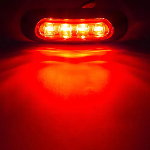 Vista 4 de ALFU 12V-24V 4 luces indicadoras laterales LED con bisel cromado, lámpara indicadora de despeje delantera trasera, luz interior de cortesía