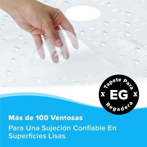 Vista 4 de SlipX Solutions Paquete de caja - Alfombrilla de ducha cuadrada, extra grande de 27"x27", alfombrilla antideslizante para bañera de pie