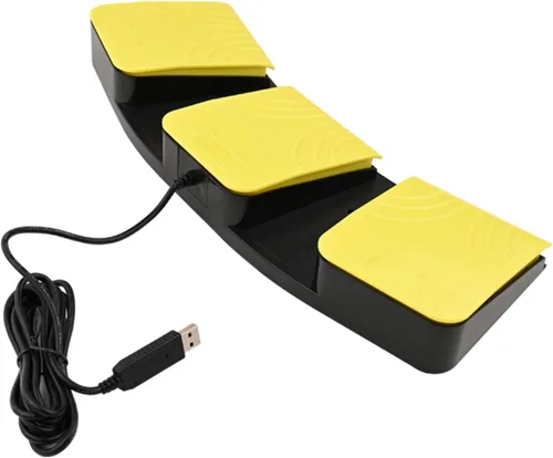 Vista 3 de Pedal de pie USB para juegos de PC, interruptor de pie de control óptico, teclado de mouse de mapa de computadora, tecla de combinación de teclas