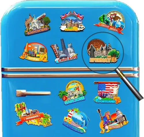 Vista 4 de Epernay Grand Est France - Imán de madera para nevera, monumentos 3D, recuerdos coleccionables, decoración hecha a mano -2948