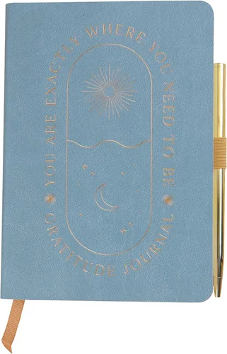 Vista 5 de DesignWorks Ink Daily Gratitude Journal – 4.5" x 6.5" Aesthetic Mindfulness Journal with Pen - Guided Prompts for Wellness & Self Care – Soft Cover