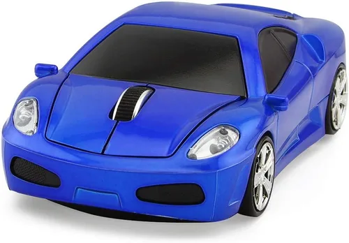 Vista 9 de Ratón inalámbrico para coche deportivo óptico 2.4G Nano USB Ratones de computadora portátil de escritorio (Azure)