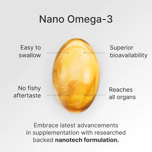 Vista 4 de Granagard Cápsulas blandas de aceite de pescado Nano Omega 3 - Nanotecnología avanzada para una absorción mejorada - Alto EPA DHA - Sin regusto