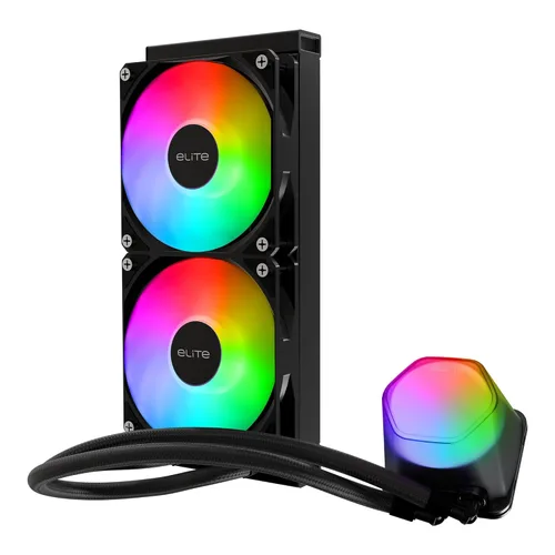 Vista 12 de Cooler Master 240 Elite - Enfriador líquido para CPU, bomba de doble cámara, iluminación aRGB personalizable, sin mantenimiento, AMD Ryzen 7 AM5 4