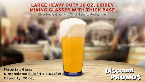 Vista 4 de Libbey - Juego de 10 vasos mezcladores, 20 onzas, transparente, pub, base gruesa, color azul