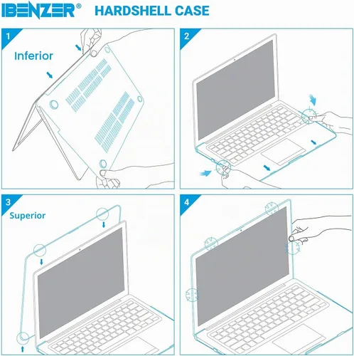 Vista 7 de [Usado] IBENZER Funda compatible con MacBook Air de 11 pulgadas modelo A1370 A1465, carcasa rígida de plástico suave al tacto con cubierta de Gris