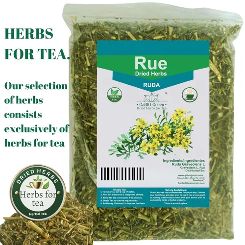 Vista 4 de RUE Hierbas Secas Ruda Seca, Ruda Graveolens, hojas y ramas de ruda Hojas Secas de Ruda (Ruta graveolens) Ingrediente Herbal Crudo (2 Onzas)