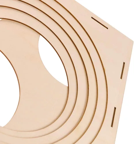 Vista 5 de Caja de cubo plegable de madera con 9 agujeros de 2 a 10 pulgadas, herramienta de medición de globos para cumpleaños, bodas, decoraciones de fiesta